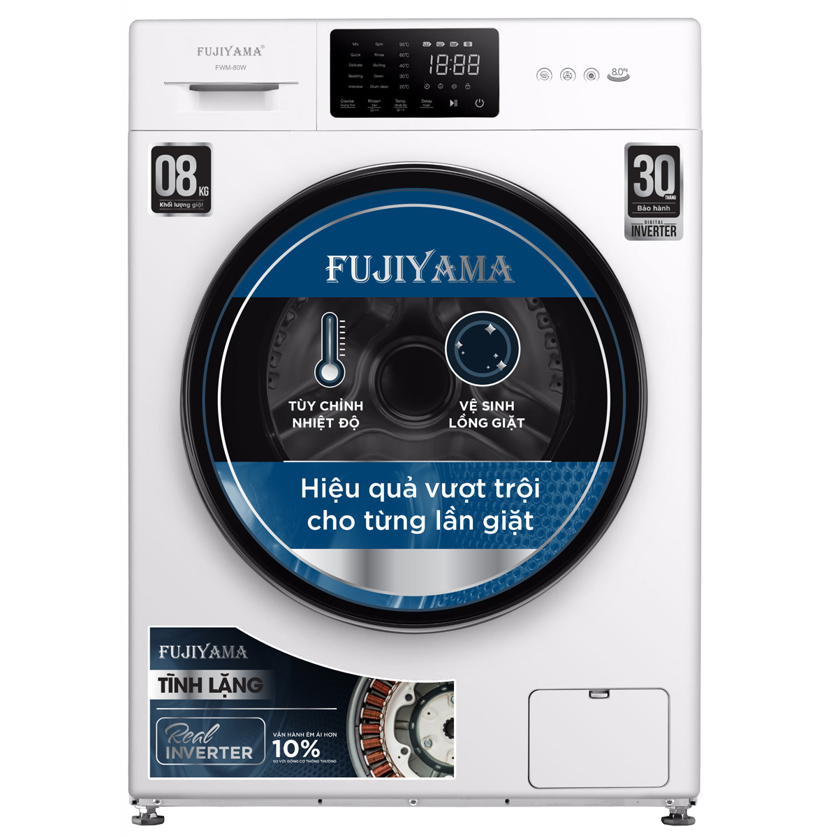 Máy giặt Fujiyama inverter 8 kg FWM-80W